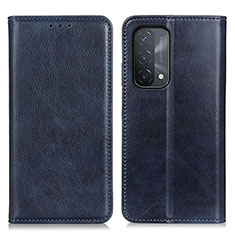 Leather Case Stands Flip Cover Holder N01P for OnePlus Nord N200 5G Blue