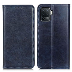 Leather Case Stands Flip Cover Holder N01P for Oppo A94 4G Blue