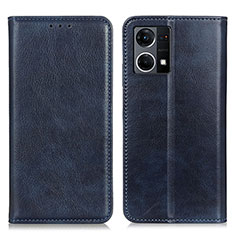 Leather Case Stands Flip Cover Holder N01P for Oppo F21s Pro 4G Blue