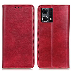 Leather Case Stands Flip Cover Holder N01P for Oppo F21s Pro 4G Red