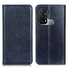 Leather Case Stands Flip Cover Holder N01P for Oppo Reno5 A Blue