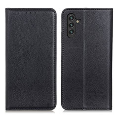 Leather Case Stands Flip Cover Holder N01P for Samsung Galaxy A04s Black