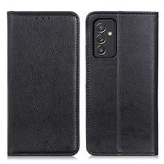 Leather Case Stands Flip Cover Holder N01P for Samsung Galaxy A05s Black