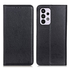 Leather Case Stands Flip Cover Holder N01P for Samsung Galaxy A33 5G Black