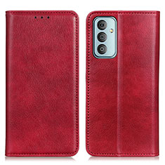 Leather Case Stands Flip Cover Holder N01P for Samsung Galaxy F13 4G Red