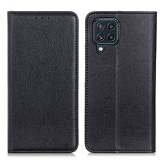 Leather Case Stands Flip Cover Holder N01P for Samsung Galaxy M32 4G Black