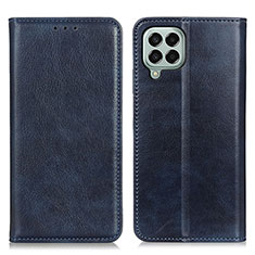 Leather Case Stands Flip Cover Holder N01P for Samsung Galaxy M33 5G Blue