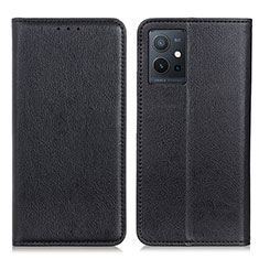 Leather Case Stands Flip Cover Holder N01P for Vivo iQOO Z6 5G Black