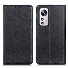 Leather Case Stands Flip Cover Holder N01P for Xiaomi Mi 12 Lite 5G Black