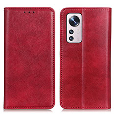 Leather Case Stands Flip Cover Holder N01P for Xiaomi Mi 12 Lite 5G Red