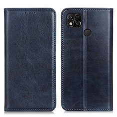 Leather Case Stands Flip Cover Holder N01P for Xiaomi Redmi 10A 4G Blue