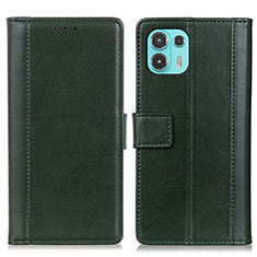 Leather Case Stands Flip Cover Holder N02P for Motorola Moto Edge 20 Lite 5G Green