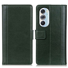 Leather Case Stands Flip Cover Holder N02P for Motorola Moto Edge Plus (2022) 5G Green
