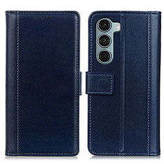 Leather Case Stands Flip Cover Holder N02P for Motorola Moto Edge S30 5G Blue