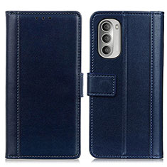Leather Case Stands Flip Cover Holder N02P for Motorola Moto G Stylus (2022) 5G Blue