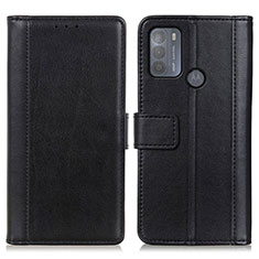 Leather Case Stands Flip Cover Holder N02P for Motorola Moto G50 Black