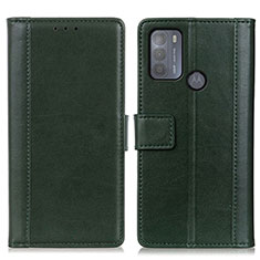 Leather Case Stands Flip Cover Holder N02P for Motorola Moto G50 Green