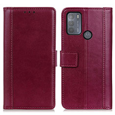 Leather Case Stands Flip Cover Holder N02P for Motorola Moto G50 Red