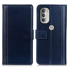 Leather Case Stands Flip Cover Holder N02P for Motorola Moto G51 5G Blue