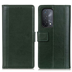 Leather Case Stands Flip Cover Holder N02P for OnePlus Nord N200 5G Green