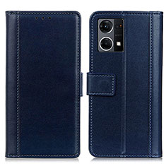 Leather Case Stands Flip Cover Holder N02P for Oppo F21 Pro 4G Blue