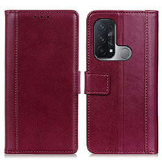 Leather Case Stands Flip Cover Holder N02P for Oppo Reno5 A Red