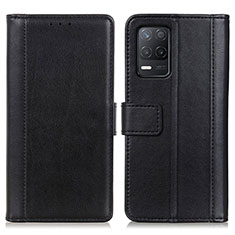 Leather Case Stands Flip Cover Holder N02P for Realme 8s 5G Black