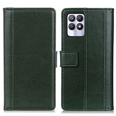 Leather Case Stands Flip Cover Holder N02P for Realme Narzo 50 4G Green