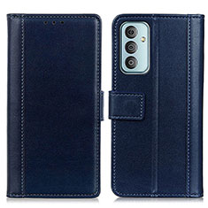 Leather Case Stands Flip Cover Holder N02P for Samsung Galaxy F13 4G Blue
