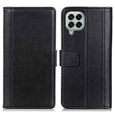 Leather Case Stands Flip Cover Holder N02P for Samsung Galaxy M33 5G Black