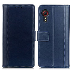 Leather Case Stands Flip Cover Holder N02P for Samsung Galaxy XCover 5 SM-G525F Blue