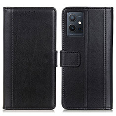 Leather Case Stands Flip Cover Holder N02P for Vivo iQOO Z6 5G Black