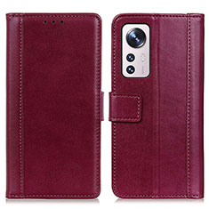 Leather Case Stands Flip Cover Holder N02P for Xiaomi Mi 12 Lite 5G Red
