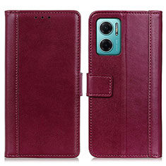 Leather Case Stands Flip Cover Holder N02P for Xiaomi Redmi 10 Prime Plus 5G Red