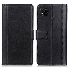 Leather Case Stands Flip Cover Holder N02P for Xiaomi Redmi 10A 4G Black