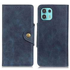 Leather Case Stands Flip Cover Holder N03P for Motorola Moto Edge 20 Lite 5G Blue