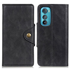 Leather Case Stands Flip Cover Holder N03P for Motorola Moto Edge 30 5G Black