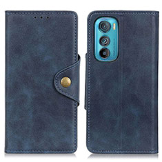 Leather Case Stands Flip Cover Holder N03P for Motorola Moto Edge 30 5G Blue