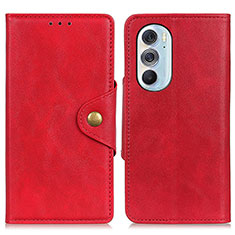 Leather Case Stands Flip Cover Holder N03P for Motorola Moto Edge 30 Pro 5G Red
