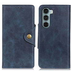 Leather Case Stands Flip Cover Holder N03P for Motorola Moto Edge S30 5G Blue