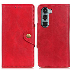Leather Case Stands Flip Cover Holder N03P for Motorola Moto Edge S30 5G Red