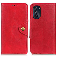 Leather Case Stands Flip Cover Holder N03P for Motorola Moto G 5G (2022) Red
