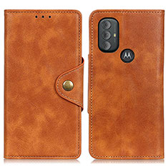Leather Case Stands Flip Cover Holder N03P for Motorola Moto G Power (2022) Brown