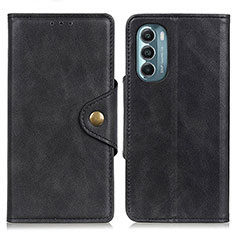 Leather Case Stands Flip Cover Holder N03P for Motorola Moto G Stylus (2022) 5G Black