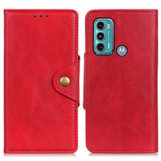 Leather Case Stands Flip Cover Holder N03P for Motorola Moto G40 Fusion Red
