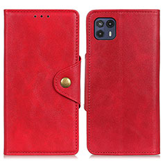 Leather Case Stands Flip Cover Holder N03P for Motorola Moto G50 5G Red