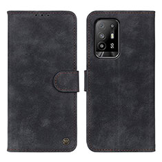 Leather Case Stands Flip Cover Holder N03P for Oppo Reno5 Z 5G Black