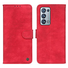 Leather Case Stands Flip Cover Holder N03P for Oppo Reno6 Pro 5G Red