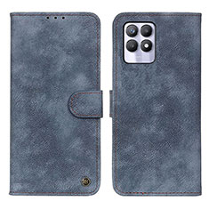 Leather Case Stands Flip Cover Holder N03P for Realme 8i Blue