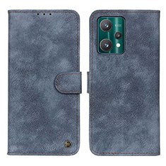 Leather Case Stands Flip Cover Holder N03P for Realme 9 5G Blue